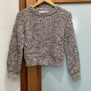 Veronica Beard Speckled Knit Crew Neck Sweater